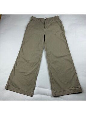 Gap Khaki Stretch Canvas High Rise Wide Leg Girlfriend Chino 12